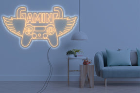 Neon LED schriftzug sign schild light strip orange online home dekor business gaming lifestyle, gaming