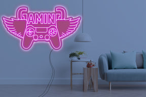 Neon LED schriftzug sign schild light strip pink online home dekor business gaming lifestyle, gaming