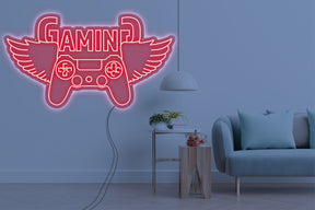 Neon LED schriftzug sign schild light strip rot online home dekor business gaming lifestyle, gaming