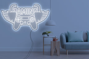 Neon LED schriftzug sign schild light strip weiss online home dekor business gaming lifestyle, gaming