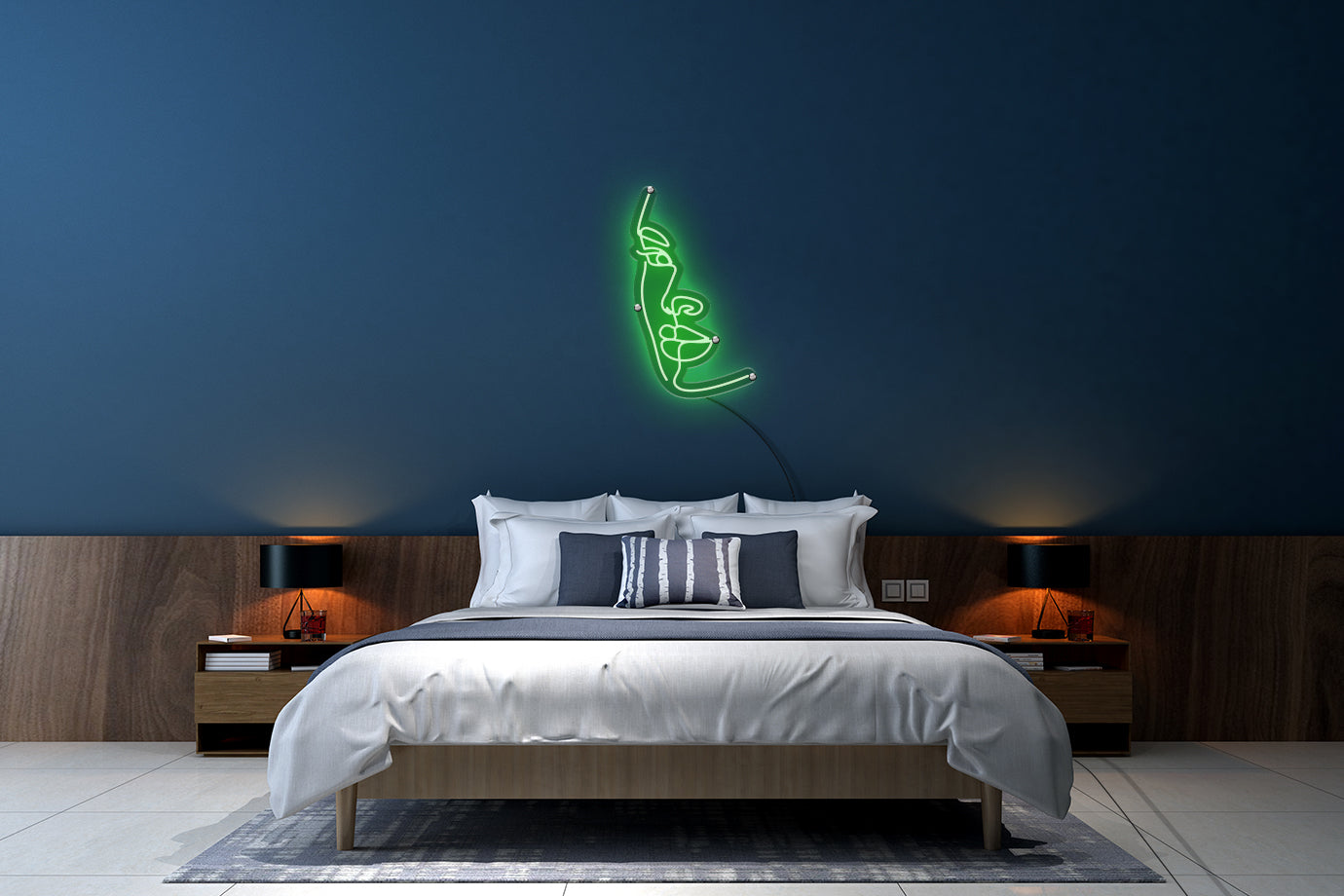 Neon LED schriftzug sign schild light strip grün online home dekor, face