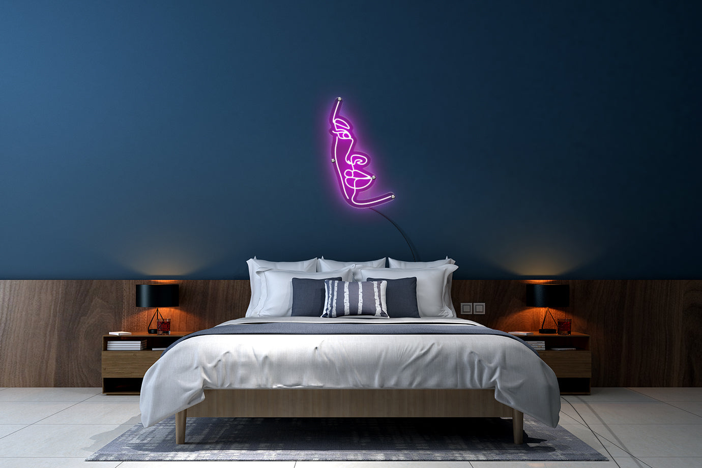 Neon LED schriftzug sign schild light strip pink online home dekor, face