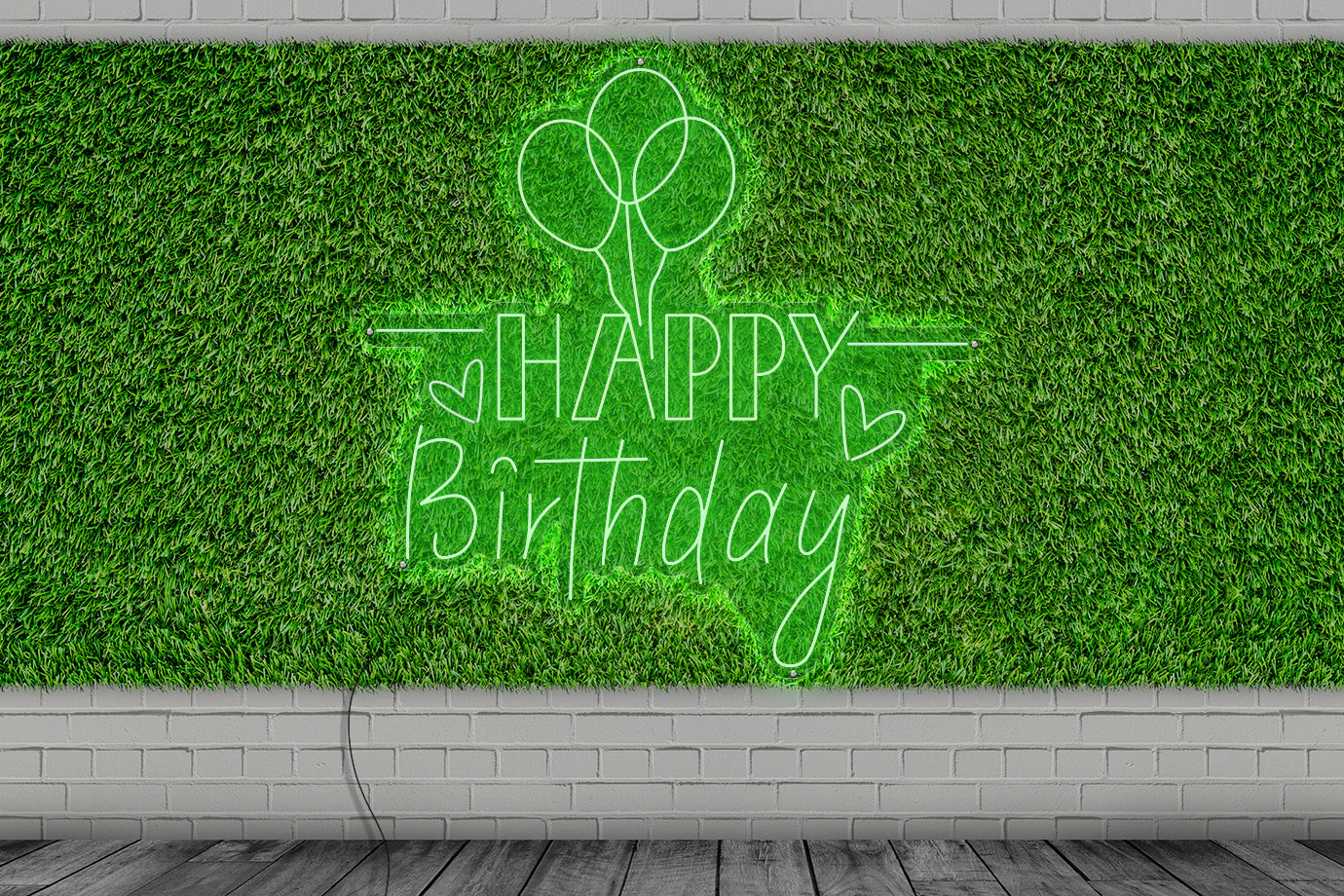 Neon LED schriftzug sign schild light strip grüen online home dekor event party, happy birthday