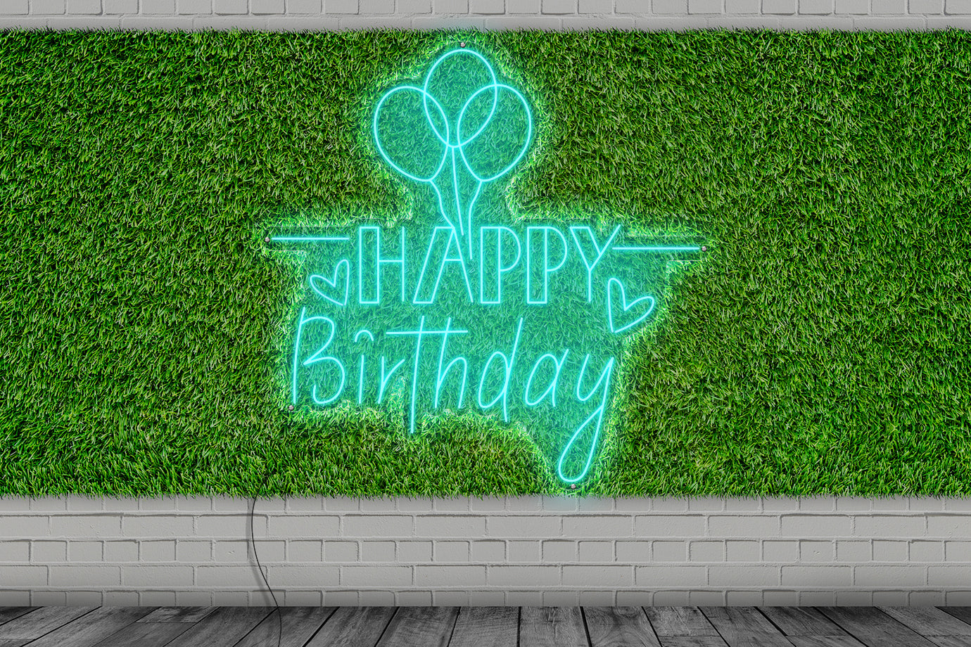 Neon LED schriftzug sign schild light strip türkis online home dekor event party, happy birthday