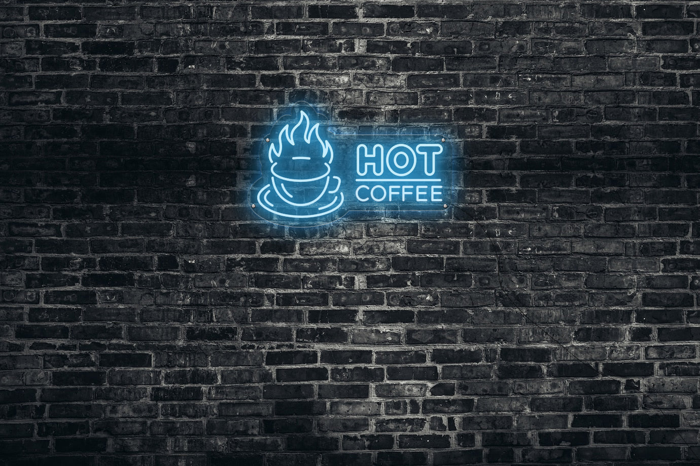 Neon LED schriftzug sign schild light strip hell blau online home dekor business, hot coffee