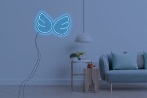 Neon LED schriftzug sign schild light strip hell blau online home dekor business, Kleiner flügel