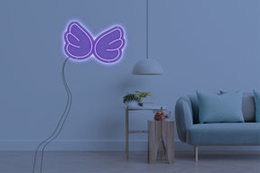 Neon LED schriftzug sign schild light strip lila online home dekor business, Kleiner flügel