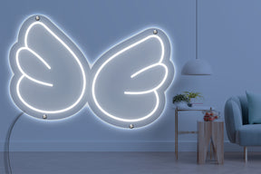 Neon LED schriftzug sign schild light strip weiss online home dekor business, Kleiner flügel