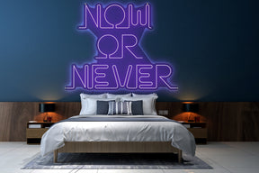 Neon LED schriftzug sign schild light strip lila online home dekor business fitness studio lifestyle, Now or Never