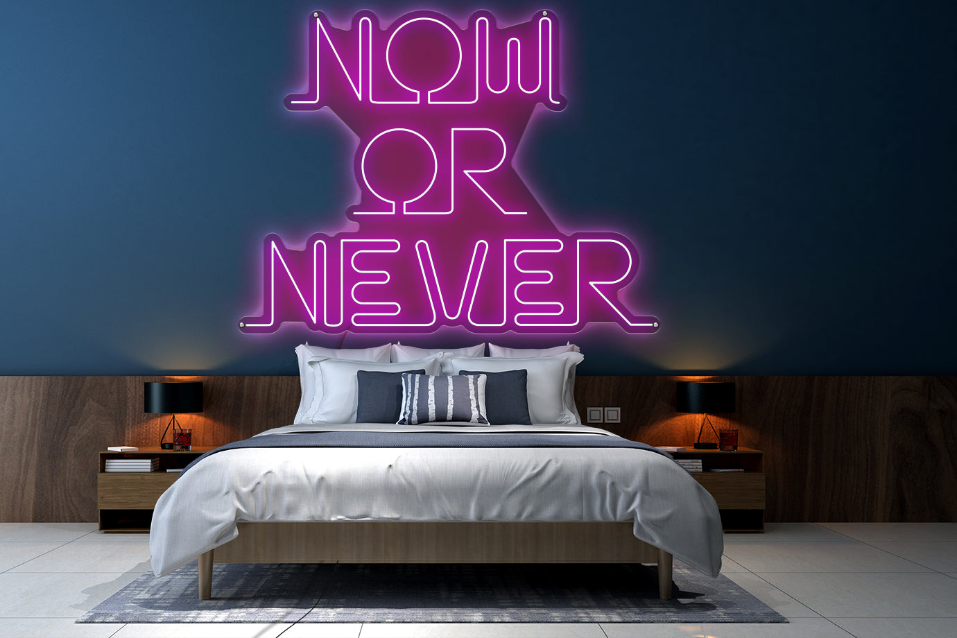 Neon LED schriftzug sign schild light strip pink online home dekor business fitness studio lifestyle, Now or Never