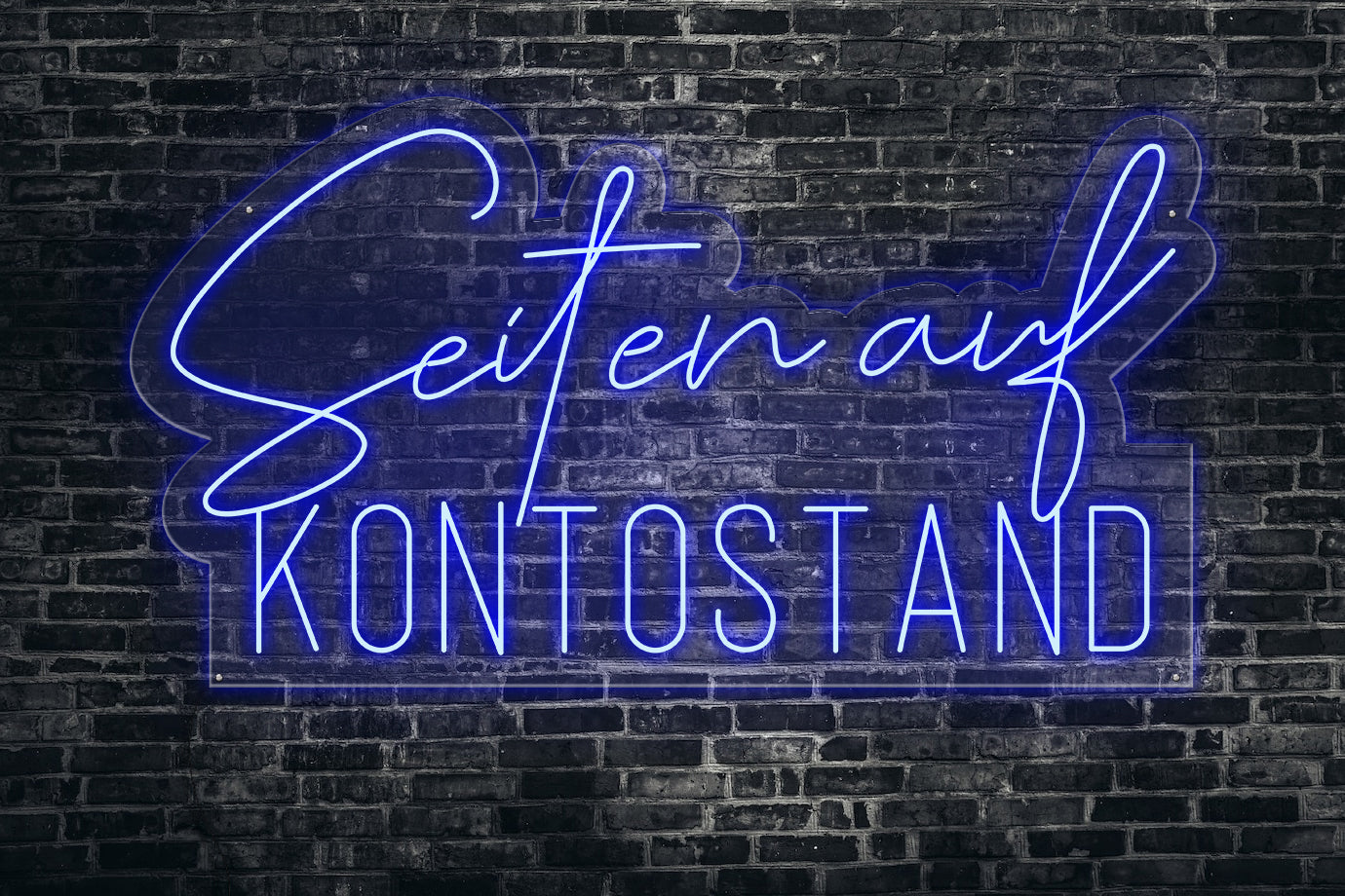 Neon LED schriftzug sign schild light strip blau online home dekor business, seiten auf kontostand