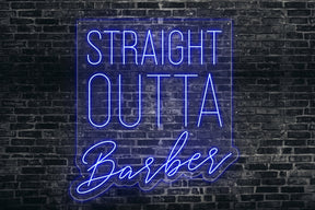 Neon LED schriftzug sign schild light strip blau, online, Friseur, Barber, Home, Lifestyle