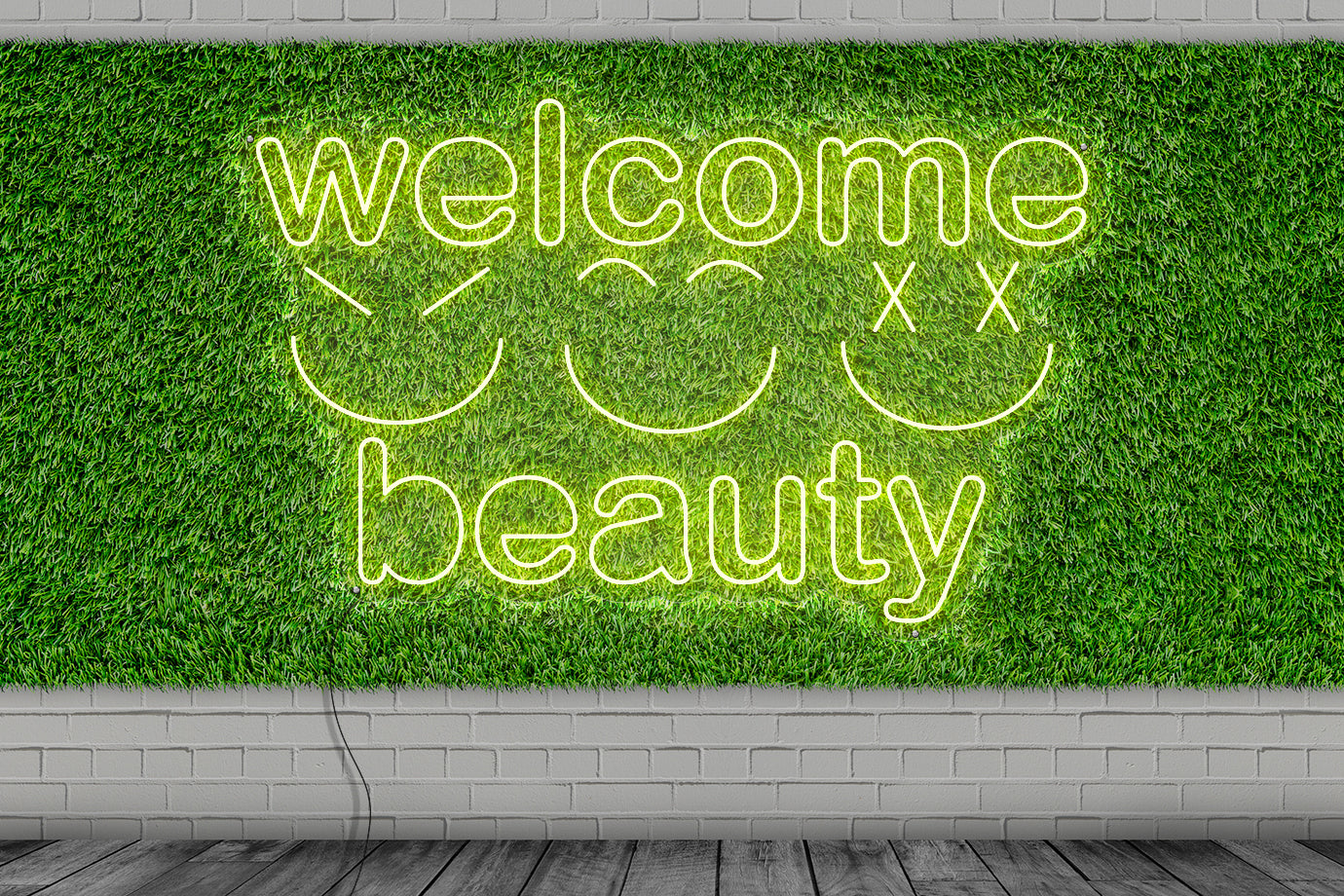 Neon LED schriftzug sign schild light strip warmweiss, online, events, Lifestyle, friseur, welcome beauty, smiley